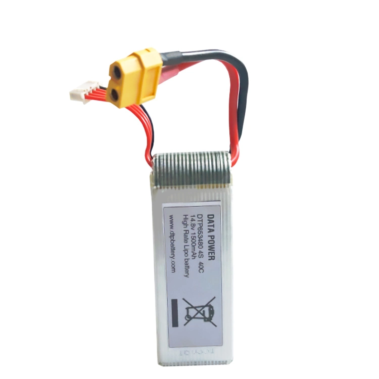 14.8 ولت ماژول برق درون 1500mAh 40c باتری لیتیوم درون Dtp 653480-4s 1